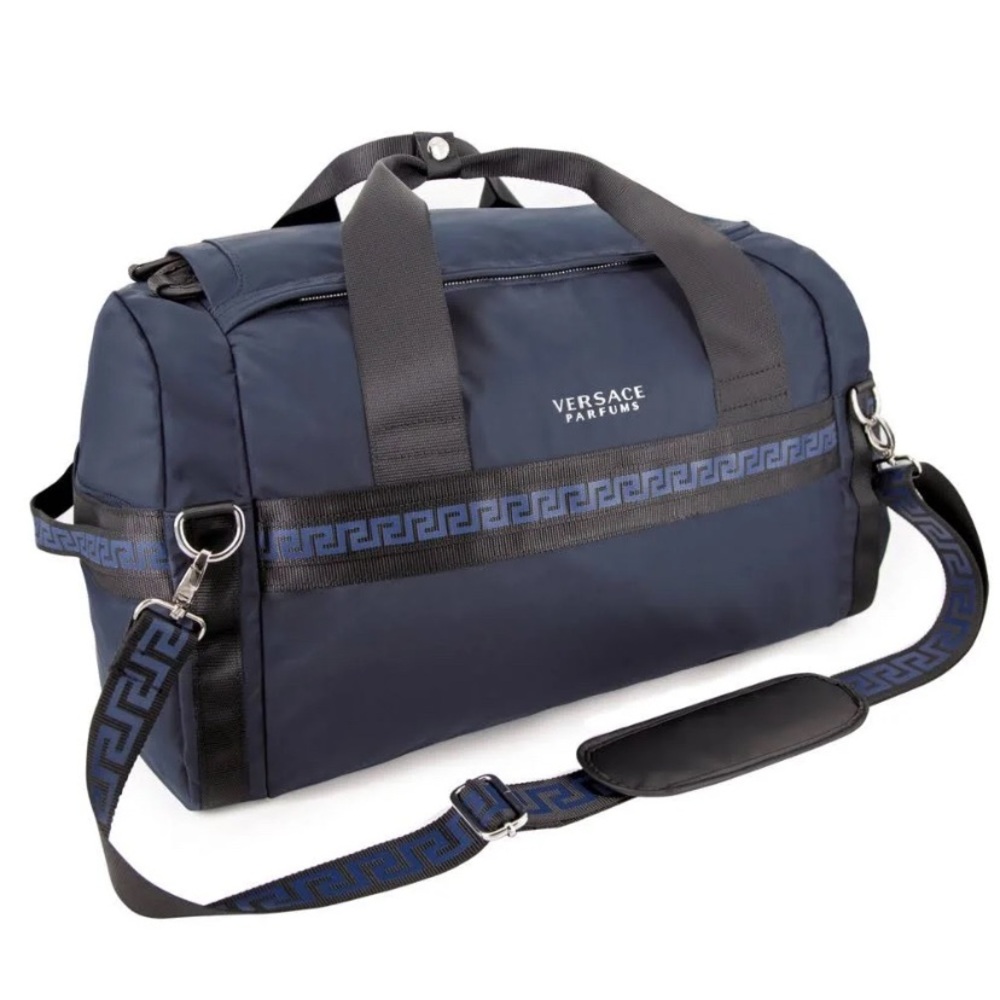 Versace Parfums For Man Faux Leather Duffle Backpack Weekender Bag